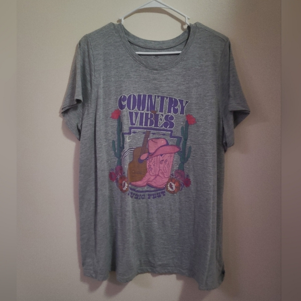 Lane Bryant Gray Country Vibes Tee